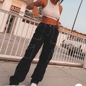 Black Cargo Carpenter Jeans